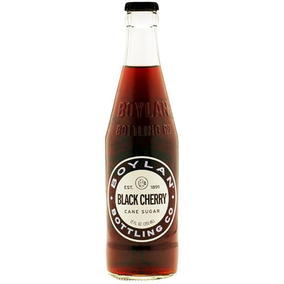EXOTIC SODA BOYLAN CANE SUGAR SODA 12oz. BOTTLE BLACK CHERRY