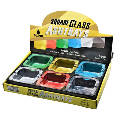 BLINK GLASS ASHTRAY SQUARE SOLID COLORS