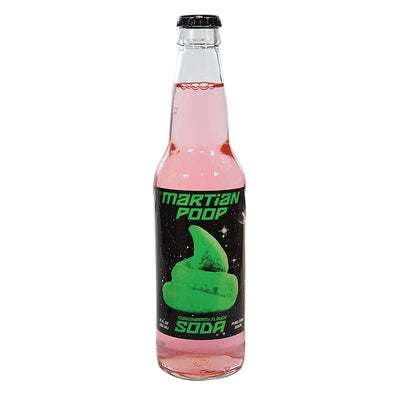 EXOTIC SODA ROCKET FIZZ 12oz. BOTTLE MARTIAN POOP MARIONBERRY