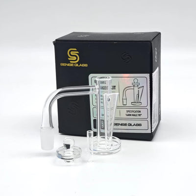 SENSE GLASS QUARTZ BANGER KIT 14MM MALE 90ø (A CARB CAP+A TERP PILLAR)