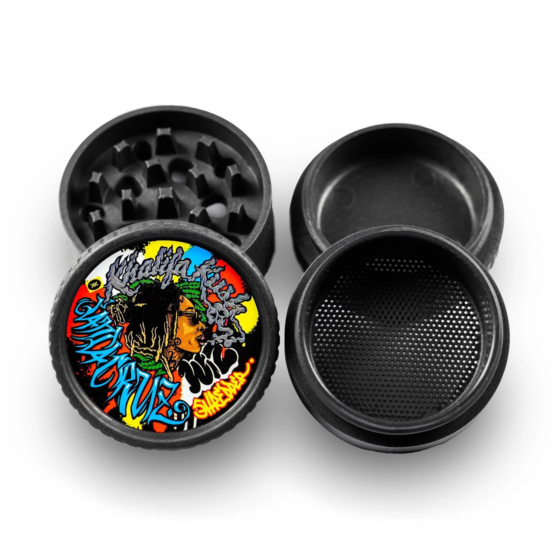 WIZ KHALIFA KUSH x SANTA CRUZ  55mm 4pt HEMP GRINDER BLACK (H4-KK16)
