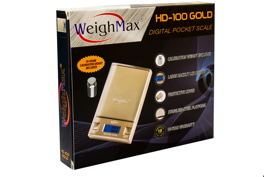 WEIGHMAX DIGITAL POCKET SCALE HD-100 GOLD 100G X 0.01G