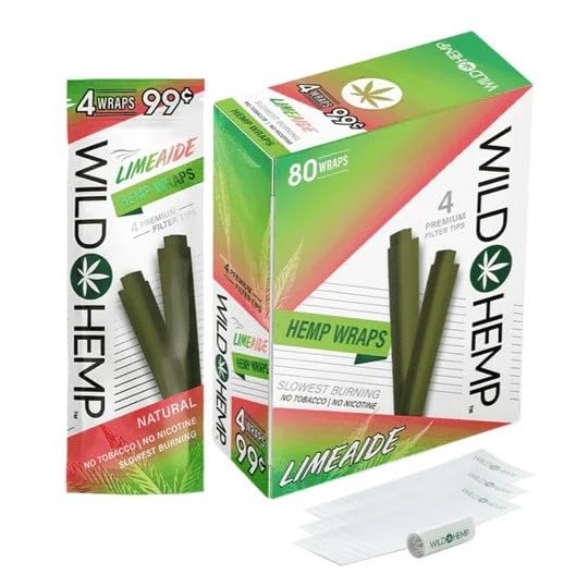 WILD HEMP WRAPS 4/PK 20PK/DISPLAY LIMEAIDE