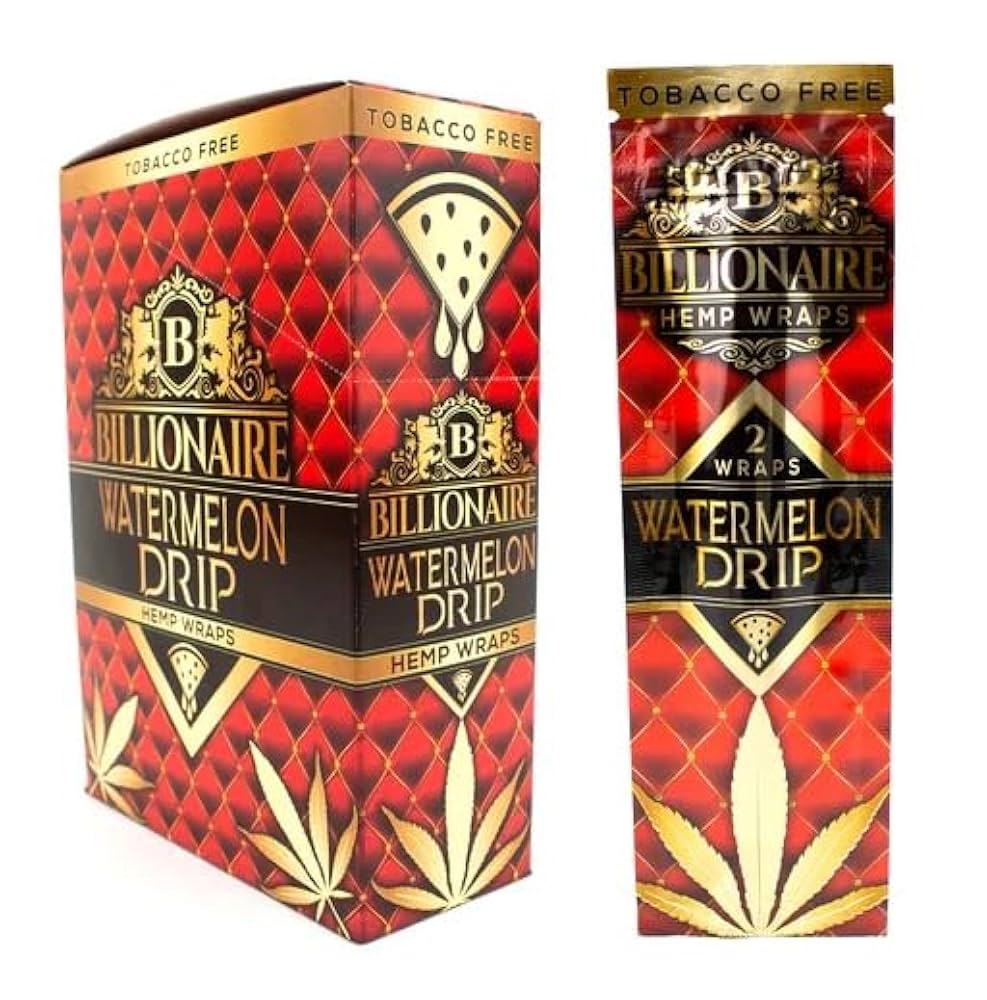 BILLIONAIRE HEMP WRAPS 25PK WATERMELON DRIP