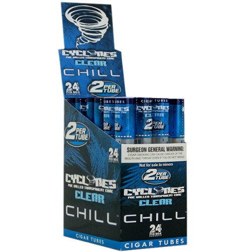 CYCLONES HEMP CONE 24 TUBES CLEAR CHILL (BLUE)