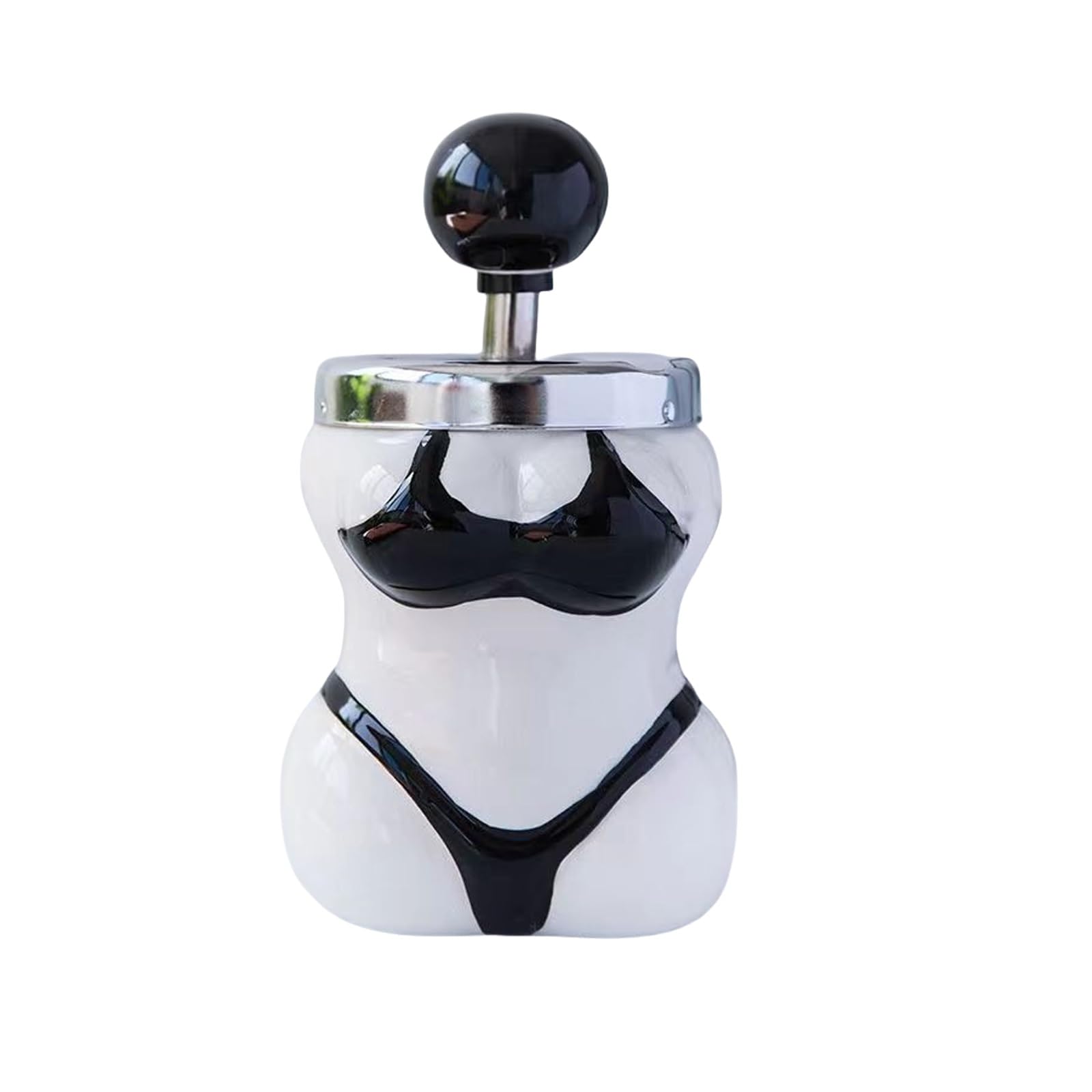 ASHTRAY CERAMIC WITH/PUSH-DOWN BODY