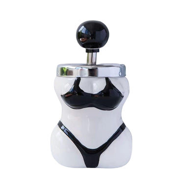 ASHTRAY CERAMIC WITH/PUSH-DOWN BODY