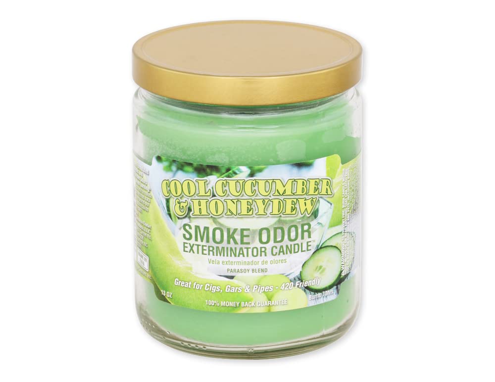 SMOKE ODOR CANDLE 13oz COOL CUCUMBER & HONEYDEW