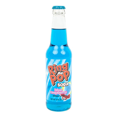 EXOTIC SODA RING POP 12oz. BOTTLE BLUE RASPBERRY