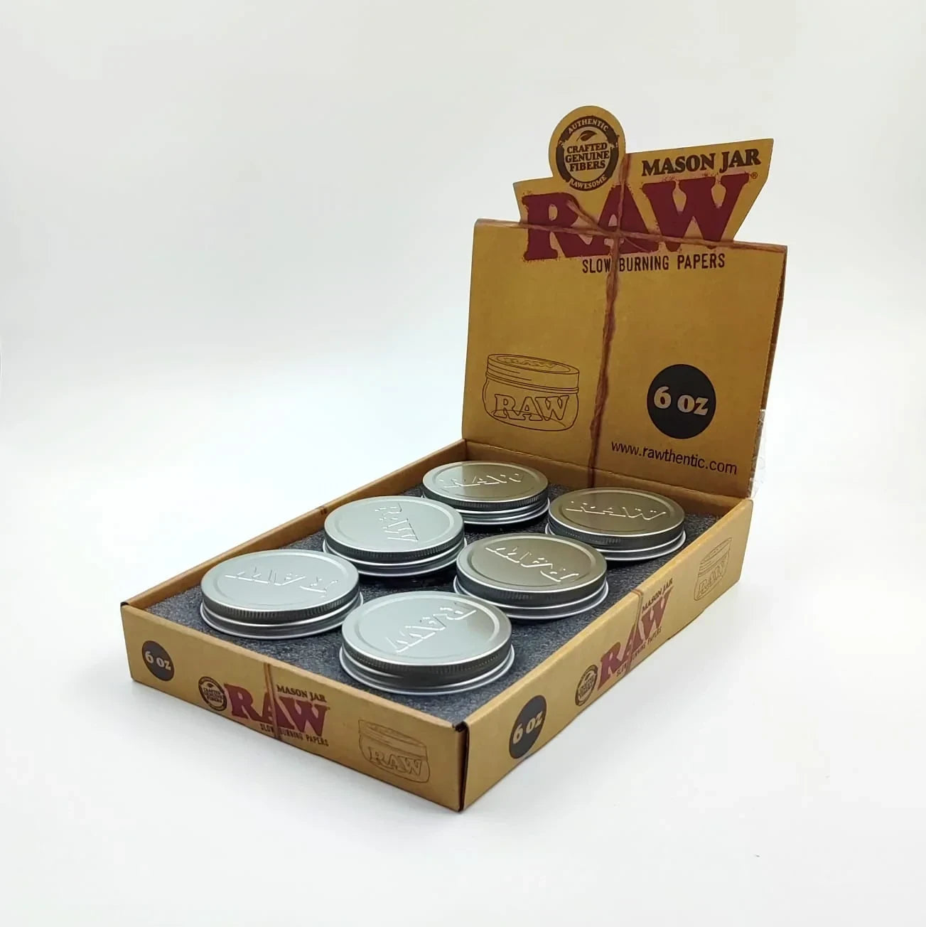 RAW MASON JAR 6oz 6ct/DISPLAY
