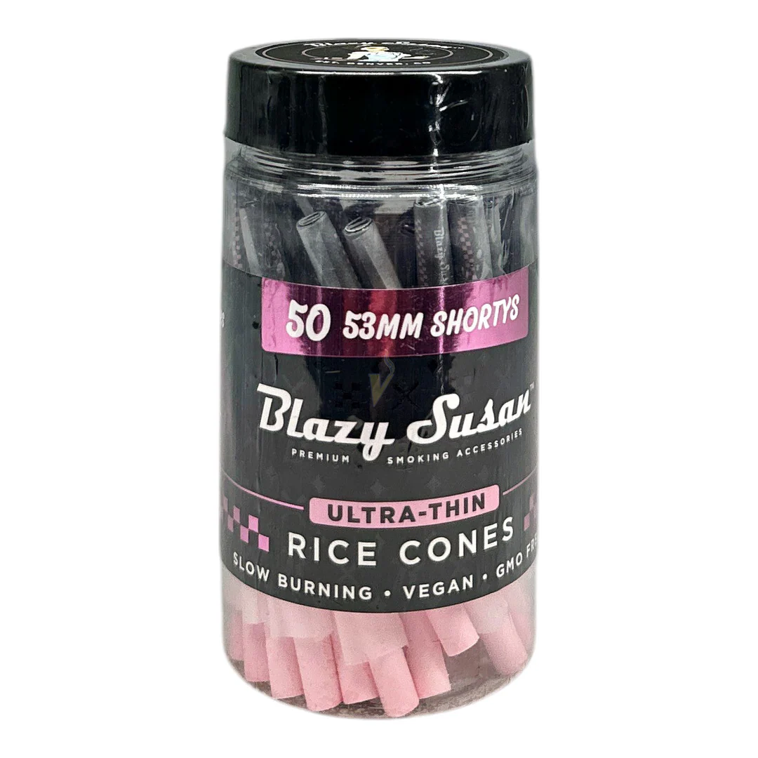 BLAZY SUSAN ULTRA THIN RICE CONES JAR SHORTYS 53MM 50CT CONES