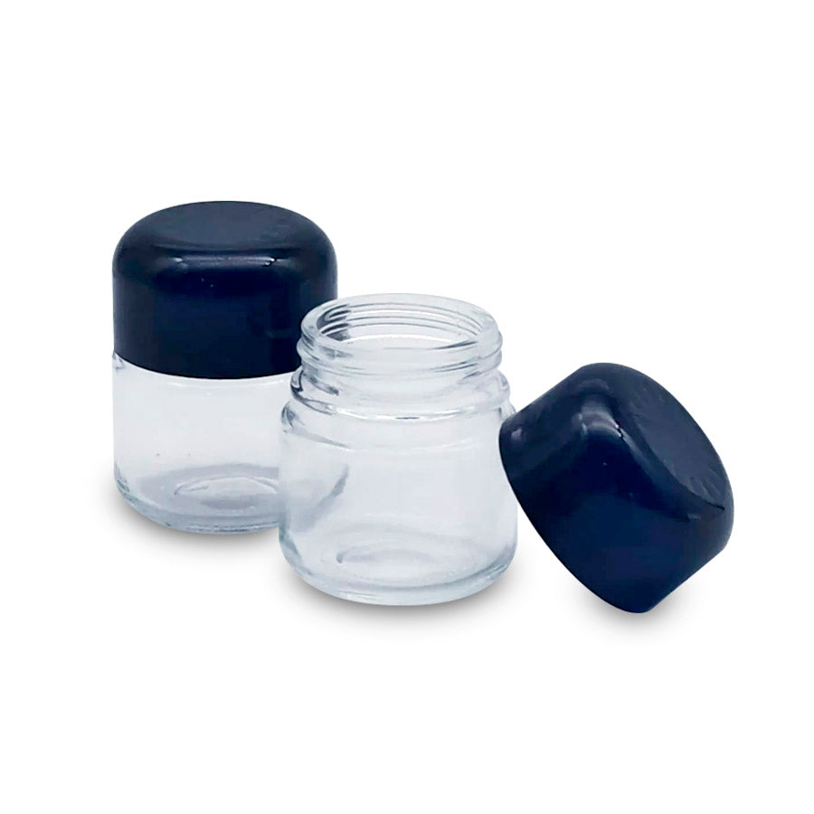 60ML JAR CONTAINER GLASS TOP BLACK
