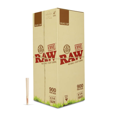 RAW ORGANIC CONE PRE ROLL 1 1/4 SIZE  900 PER/BOX 51903
