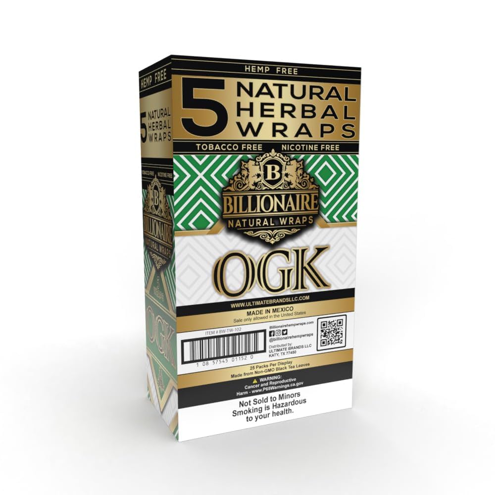 BILLIONAIRE NATURAL WRAPS 5/PK 25/PK BOX OGK