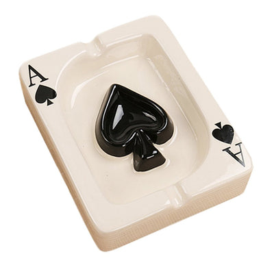 ASHTRAY CERAMIC POKER STYLE ASST DESIGN