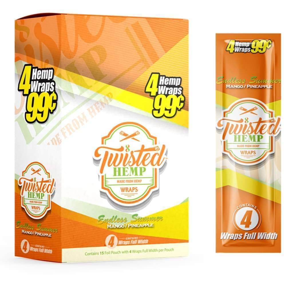 TWISTED HEMP WRAPS 4/PK 15PK/BOX MANGO PINEAPPLE