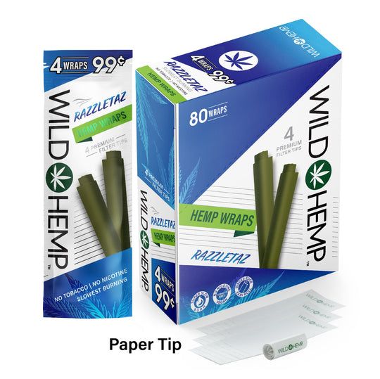 WILD HEMP WRAPS 4/PK 20PK/DISPLAYÿRAZZLETAZ