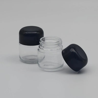 60ML JAR CONTAINER GLASS TOP BLACK