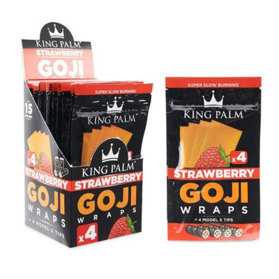 KING PALM GOJI WRAPS W/TIPS 4/PK 15PK/BOX STRAWBERRY