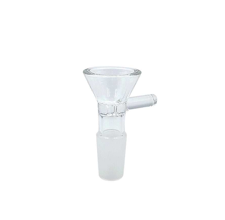 BOWL 14mm MALE W/HANDLE 10/pk CLEAR