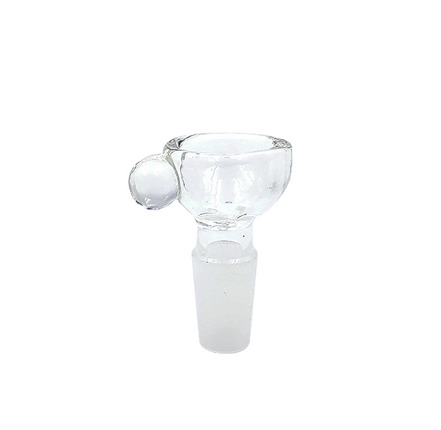 FUNNEL BOWL 14mm MALE W/MARBLE 10/pk CLEAR