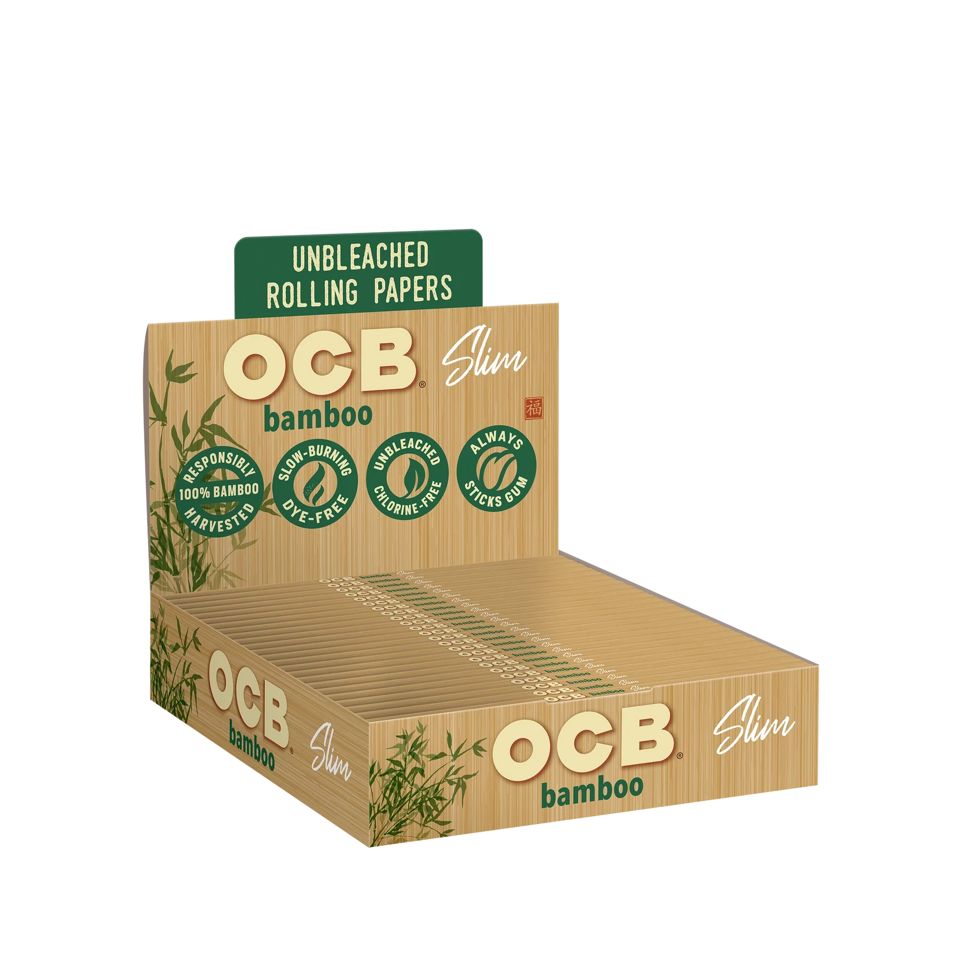 OCB BAMBOO ULTRA THIN UNBLEACHED PAPERS SLIM SIZE 24PK 04933