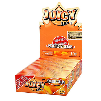 JUICY JAYS PEACHES & CREAM 1 1/4 24/BOX