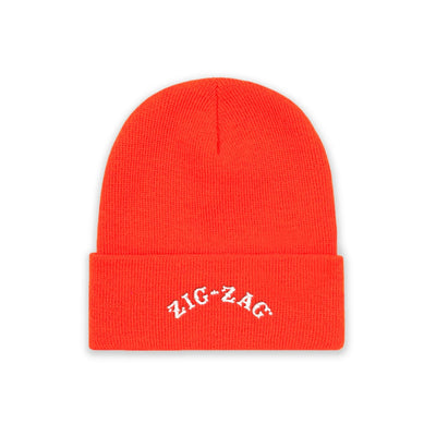 ZIG ZAG BEANIE LOGO NEON ORANGE