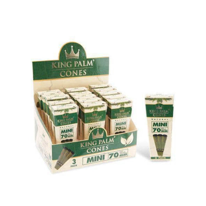KING PALM CONES MINI 70MM 3/pk 15pk/box NATURAL