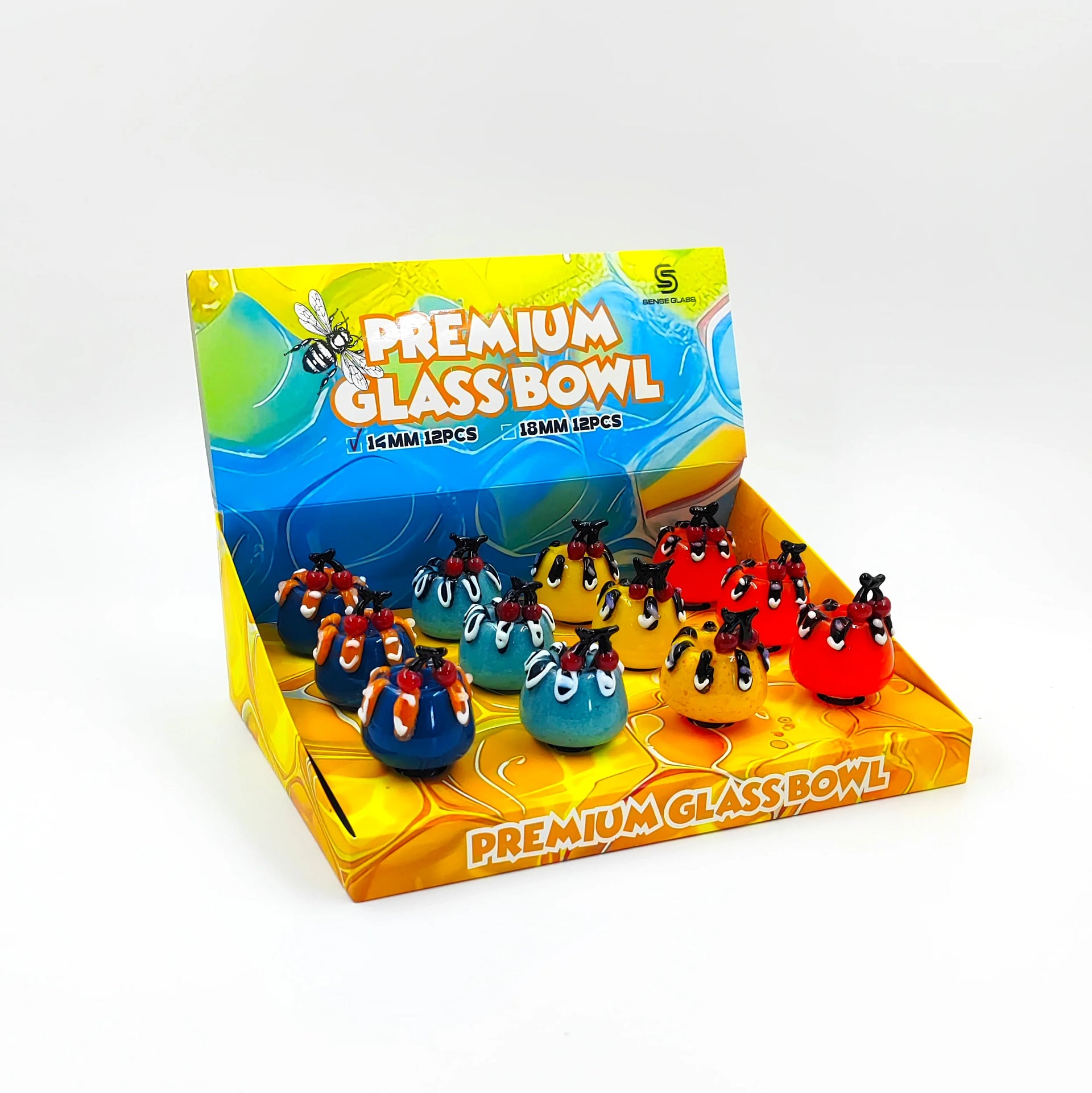 SENSE GLASS PREMIUM GLASS BOWL 14mm MALE 12ct/DISPLAY (SGB-09) 457171