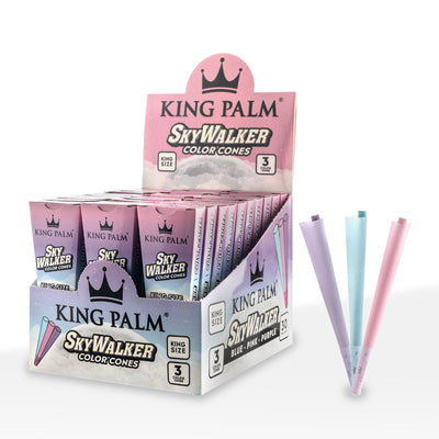 KING PALM CONES KS 3pk 30pk/BOX SKYWALKER BLUE-PINK-PURPLE