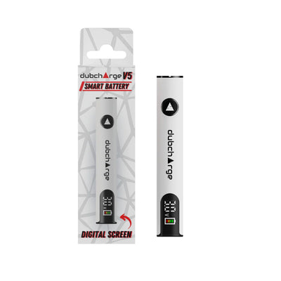 DUBCHARGE V5 SMART BATTERY W/LED SCREEN 510 THREAD WHITE