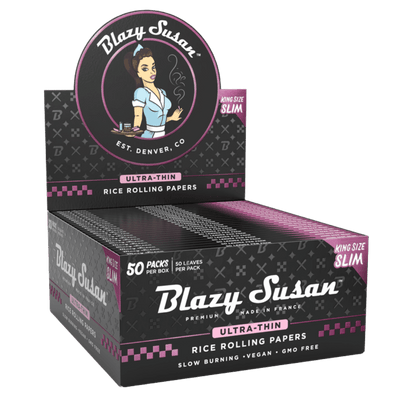 BLAZY SUSAN ULTRA THIN RICE ROLLING PAPERS KING SIZE SLIM (50CT)