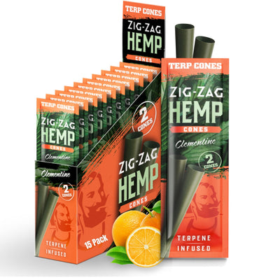 ZIG ZAG TERPENE INFUSED HEMP CONES 2pk 15Pouches CLEMENTINE