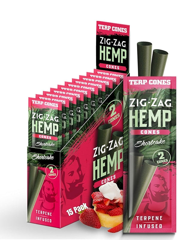 ZIG ZAG TERPENE INFUSED HEMP CONES 2pk 15Pouches SHORTCAKE