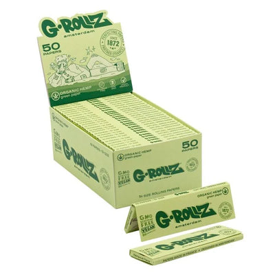 GROLLZ PAPERS ORGANIC GREEN 1 1/4 size 50/Pk 50Pk/Box GR304A-DIS
