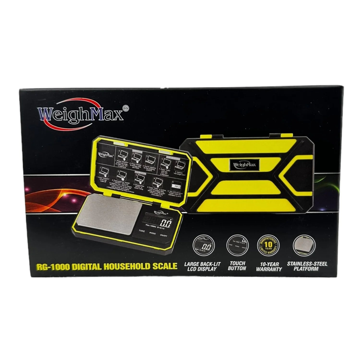 WEIGHMAX DIGITAL HOUSEHOLD SCALE RG-1000 1000gX0.1g YELLOW