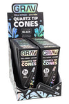 GRAV TALL KINGS 109MM QUARTZ TIP CONES 3PC BLACK 16 PACK POP DISPLAY GV.QTCB.100.DISP(PK)
