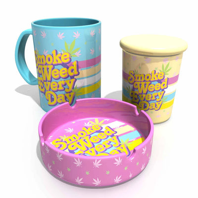 STASH TINS BUZZ MUG TRIFECTA 16oz BM40-SMOKE WEED EVERYDAYHIT, LET'S GET STONED