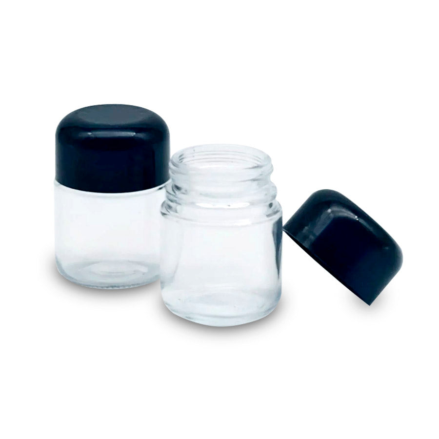 90ML JAR CONTAINER GLASS TOP BLACK