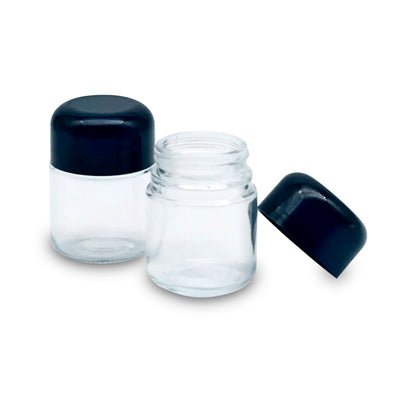 90ML JAR CONTAINER GLASS TOP BLACK