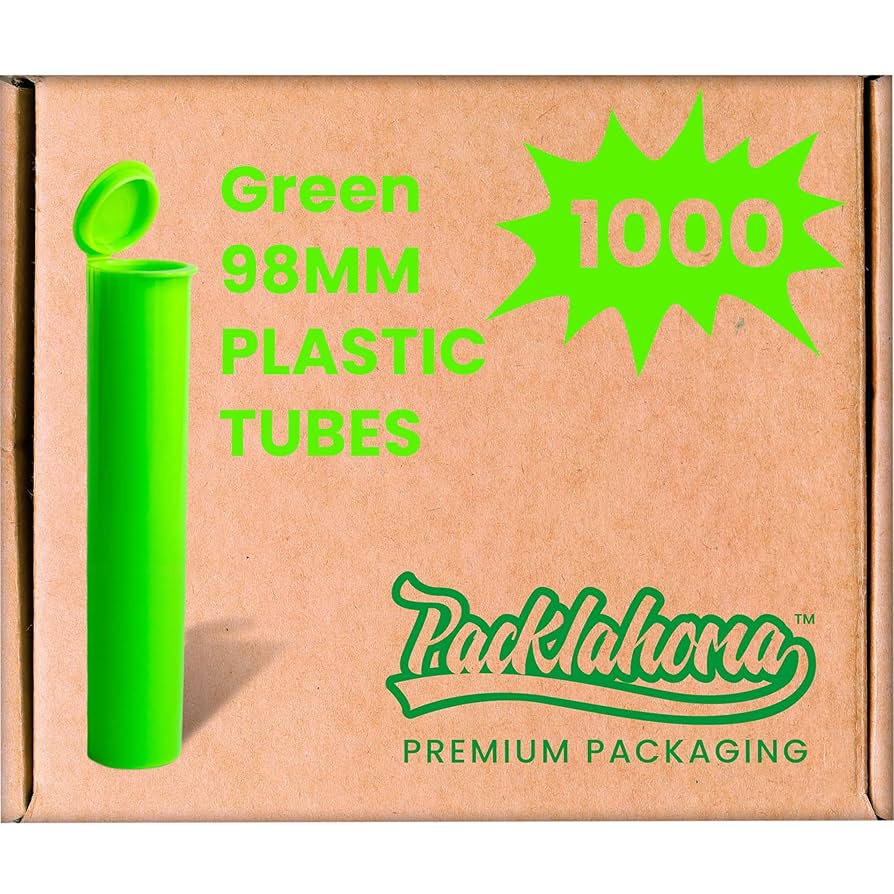 PACKLAHOMA PRE ROLL TUBES 116MM 1000/PK LIME-GREEN
