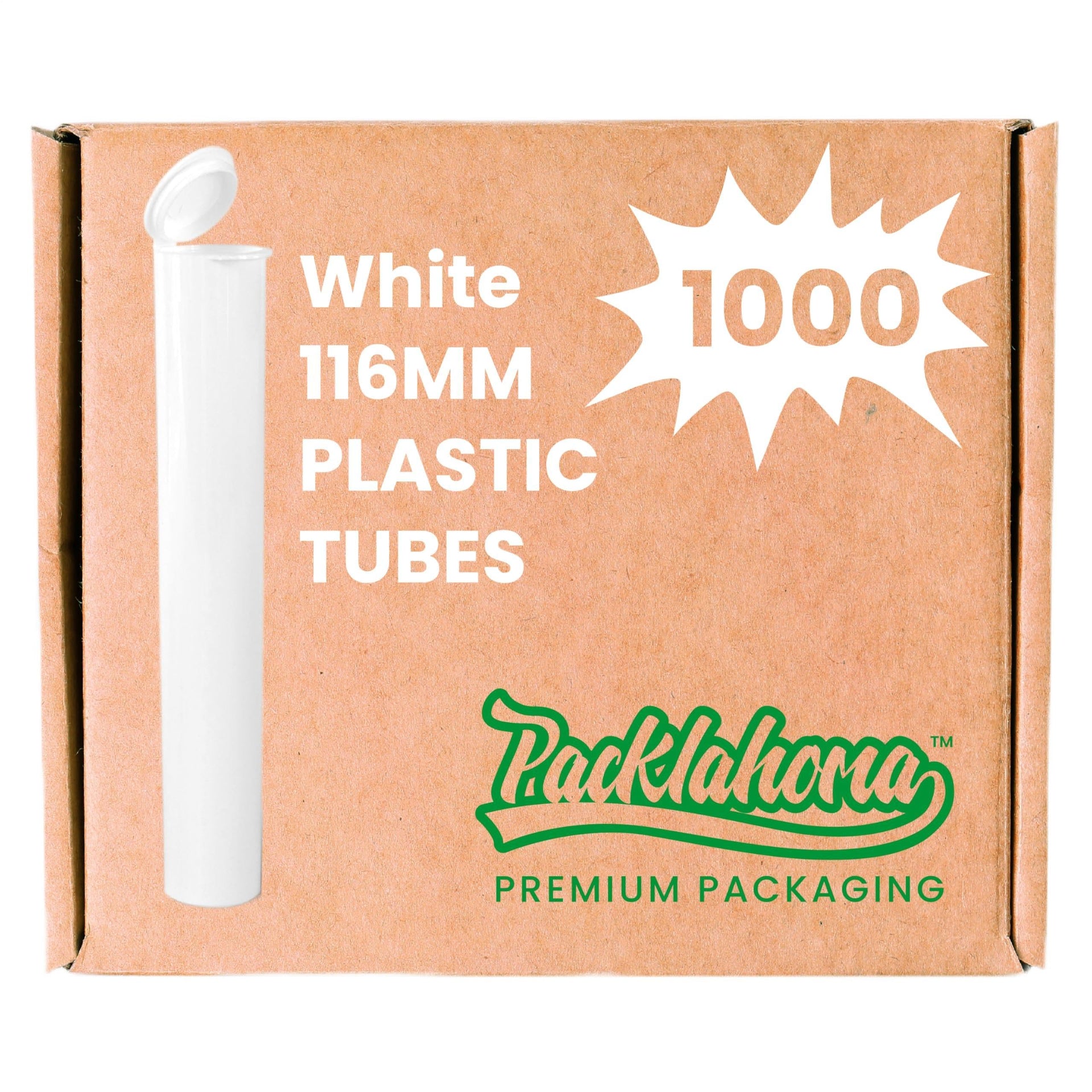 PACKLAHOMA PRE ROLL TUBES 116MM 1000/PK WHITE