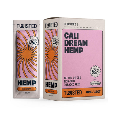 TWISTED HEMP WRAPS 4/PK 15PK/BOX CALIFORNIA DREAM