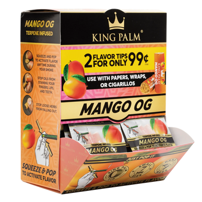KING PALM FLAVOR TIPS 2/PK 50PK/DISPLAY MANGO OG