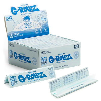 GROLLZ PAPERS LIGHTLY DYED BLUE K/S 50/Pk 50Pk/Box GR05A-DIS