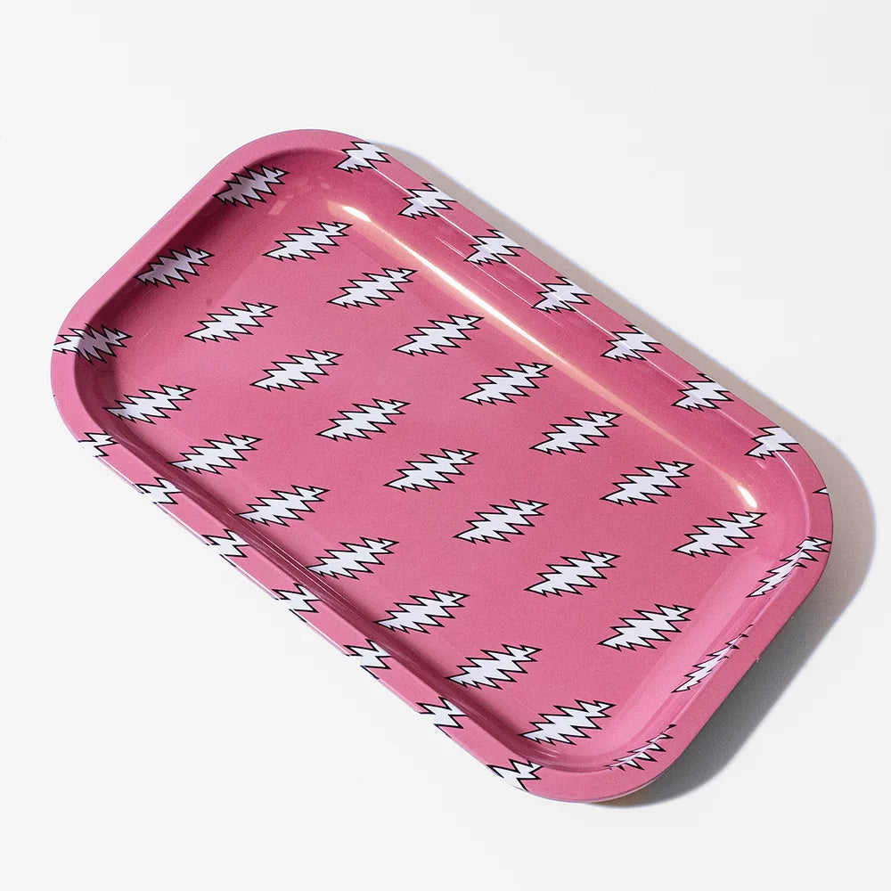 BLAZY SUSAN X GREATFUL DEAD MEDIUM ROLLING TRAY PINK BOLTS