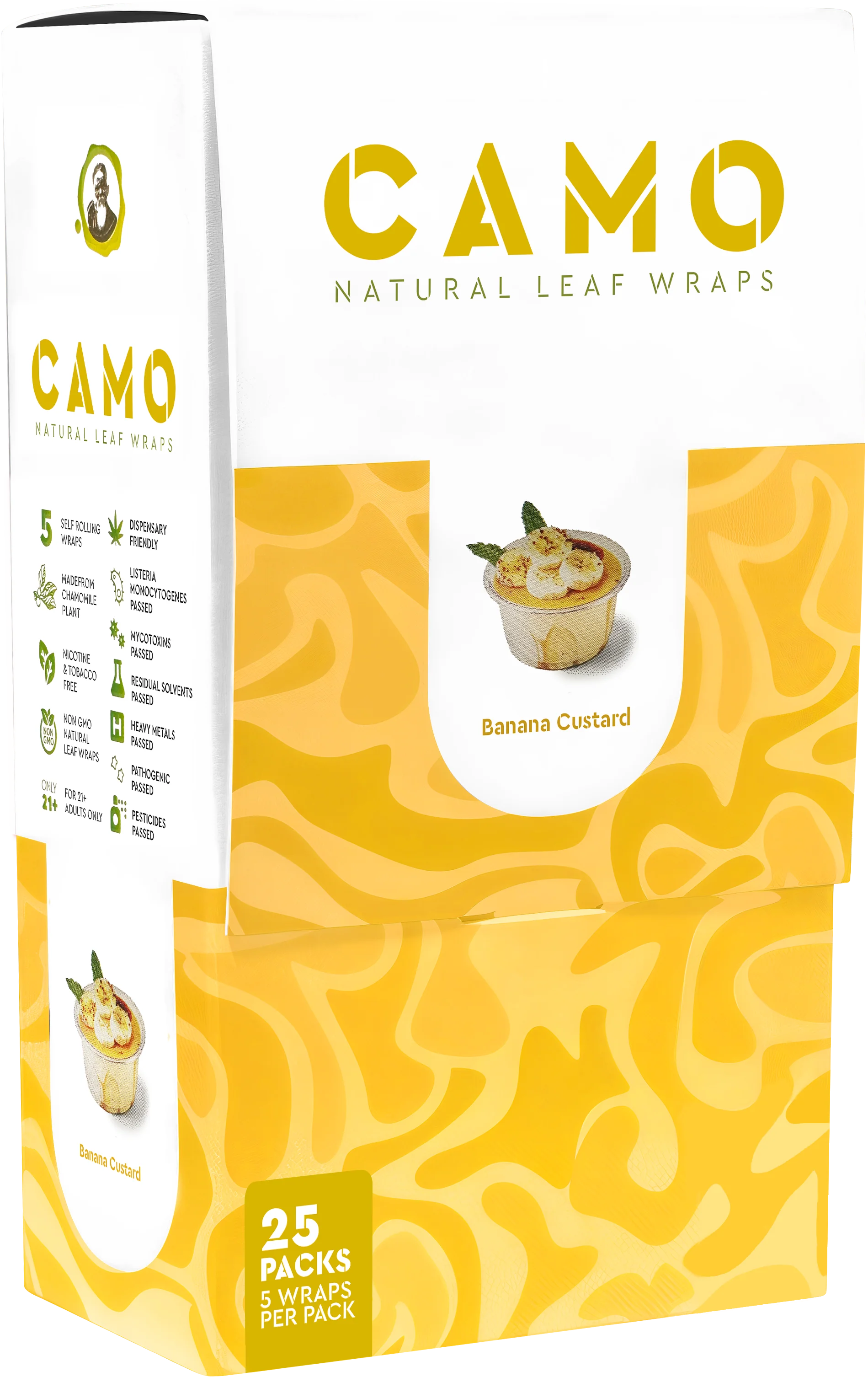CAMO NATURAL LEAF WRAP  5ct/pk  25pk/DISPLAY  BANANA CUSTARD