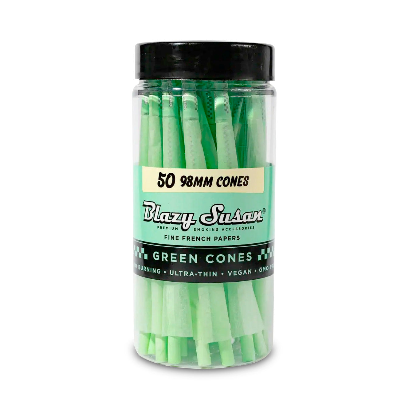 BLAZY SUSAN 98MM PRE ROLLED CONES (50CT/JAR) | GREEN
