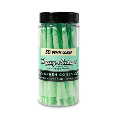 BLAZY SUSAN 98MM PRE ROLLED CONES (50CT/JAR) | GREEN
